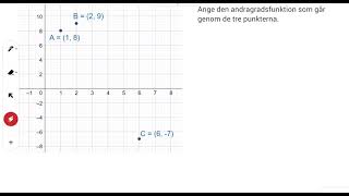 Ma 2 Andragradsfunktion från tre punkter