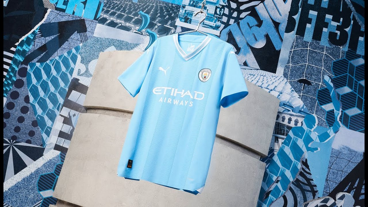 Nouveau Maillot foot Survetement Manchester City Enfant Bleu 2023/2024  p6442