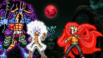 Kaido Hybrid Form V2 OP (New) & TC Luffy OP Buff VS Baryon Naruto V3 OP in Jump Force Mugen