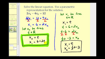 Parametric Representation of the Solution set to a linear equation
