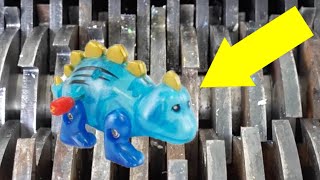 SHREDDING WIND UP DINOSAURS! DESTROYING TOYS IN SHREDDING MACHINE