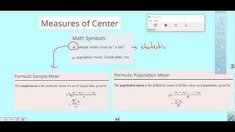 Statistics vs  Parameters