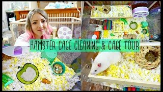 HAMSTER CAGE CLEANING & CAGE TOUR | Hamster DIY Platform FAIL 🐹😩