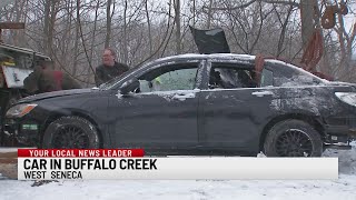 Car in West Seneca goes off-road, descends down to Buffalo River