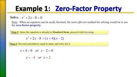 Zero Factor Property, Example 1