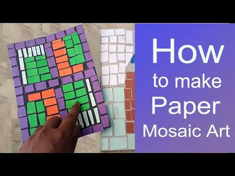 How to make geometric paper mosaic art . Mosaic art for school