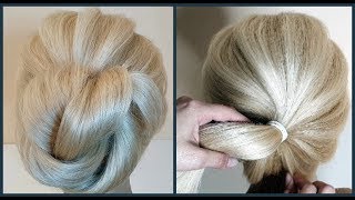 Быстрый объемный пучок.Подробное видео.Вечерние прически.Fast volumetric hairstyle. Detailed video