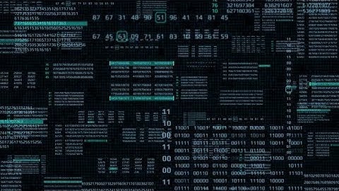 HUD Futuristic Technology Digital Big Data Number Code Screen Information Display | Motion Graphics