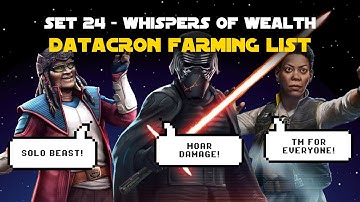 Limited use? Datacron Set 24 Whispers of Wealth | SWGOH