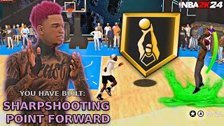 This *NEW* "SHARPSHOOTING POINT FORWARD" is OVERPOWERED in NBA 2K24!! BEST BUILD in NBA 2K24!!