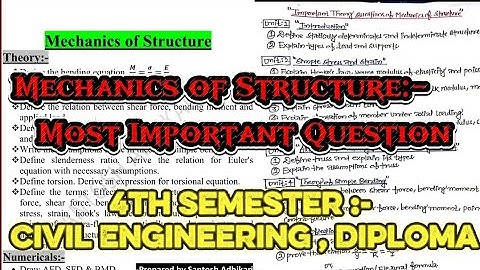 4th semester civil engineering | Mechanics of Structure Most important Question 2082 | @Vlogbysuraj