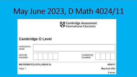 May June 2023, D Math 4024 11, Solution by Ferhan Mazher