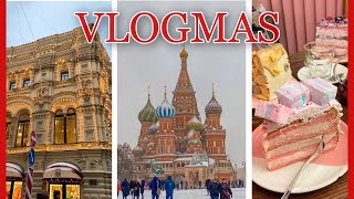 VLOGMAS: Гуляем по Москве // Conversation cafe 🎄
