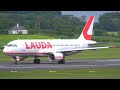 4k lauda a320 evening landing  takeoff at prestwick airport may 2022