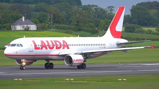 [4K] Lauda A320 Evening Landing &amp; Takeoff at Prestwick Airport May 2022