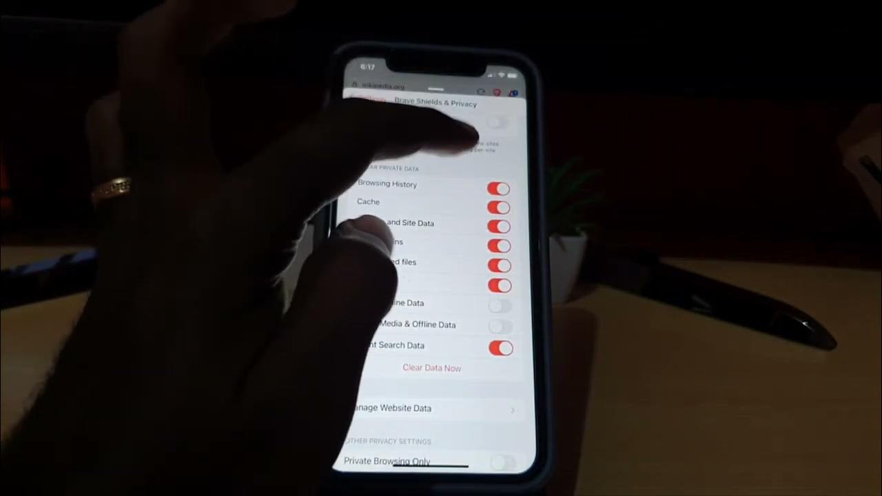 Brave browser clear cache iPhone