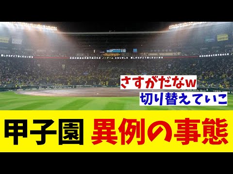 降雨中断中の甲子園で異例の事態！！！【野球情報】【2ch 5ch】【なんJ なんG反応】【野球スレ】