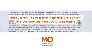 'The Politics of Brexit Britain' and 'Everyday Life in the Covid-19 Pandemic' book launch - Intro