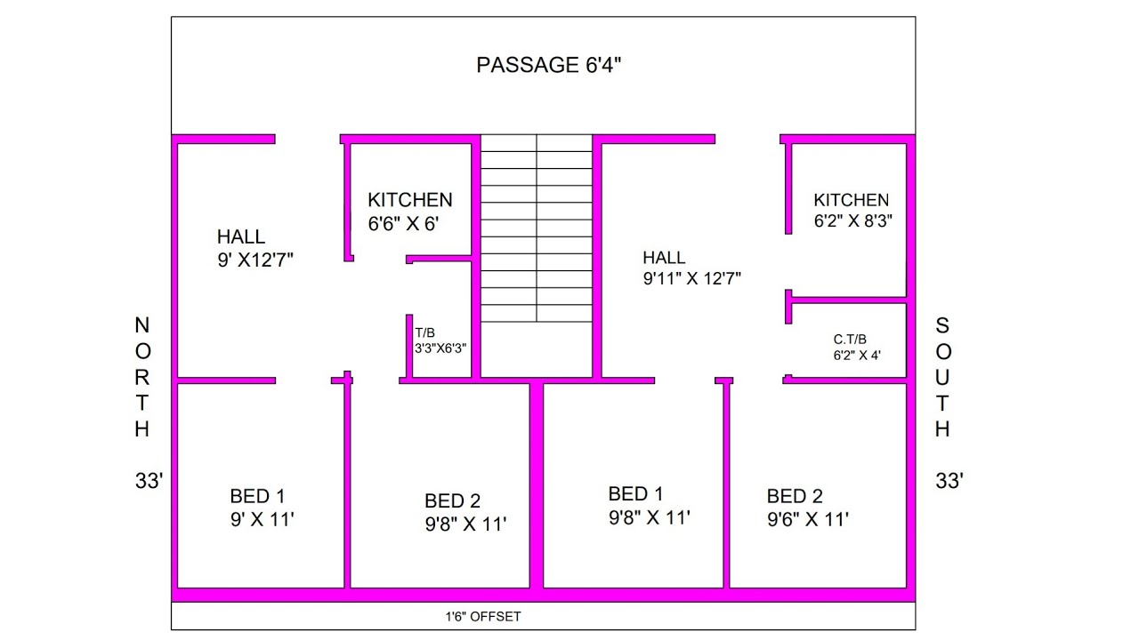 33 40 South Face Two Portion Rent House Plan Youtube