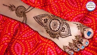 Latest Easy Simple Gol Tikki Henna Mehndi Designs for Feet | Bridal Mehndi Design By Jyoti Sachdeva.