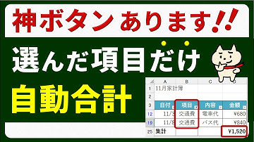 【使わないとソン！】選んだ項目だけ「自動計算」できる集計行が便利すぎた♪