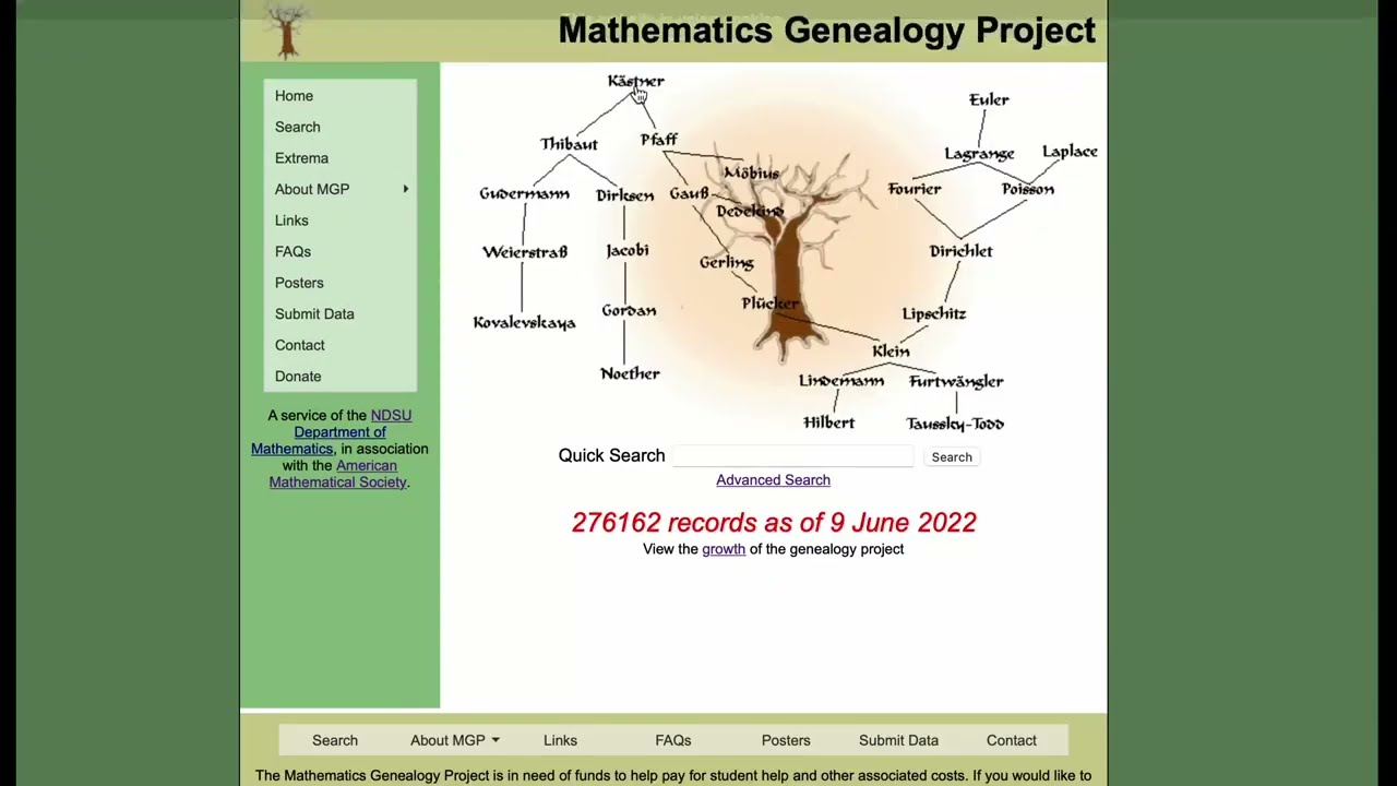 Welcome! - The Mathematics Genealogy Project