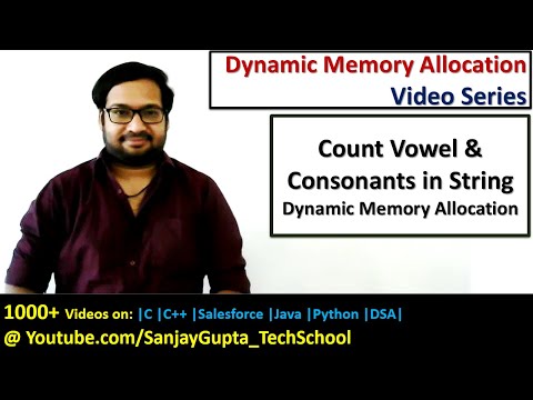 Count vowel and consonants in string using dynamic memory allocation in c programming