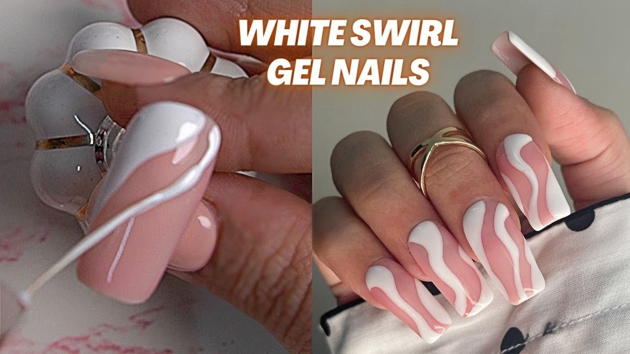 Swirl Gel Nails | White Swirl Nail Art Tutorial - YouTube swirl-gel-nails-white-swirl-nail-art-tutorial-youtube