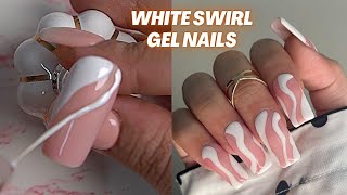 Swirl Gel Nails | White Swirl Nail Art Tutorial