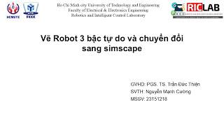 [KT ROBOT] Vẽ Robot Planar 3-dof và chuyển đổi sang simscape