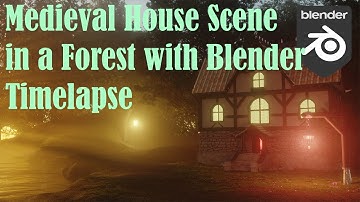 Creating a Medieval House in a Fantasy Forest Blender Timelapse