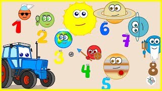 Трактор Бо - Учим цифры. Tractor Bo - Learn numbers. Мультфильм