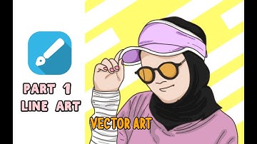 Hijab Memakai Topi ||| Vector Art Tutorial || PART 1 - LINE ART | Aplikasi Infinite Design
