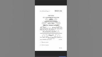 BEGC 134 || READING THE NOVEL || IGNOU PREVIOUS YEAR QUESTION PAPERS