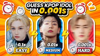 CAN YOU GUESS THE KPOP IDOL IN 0.001S? 👨🏻‍🎤⏰ (EASY-HARD) ⚡️ ANSWER - KPOP QUIZ 💚