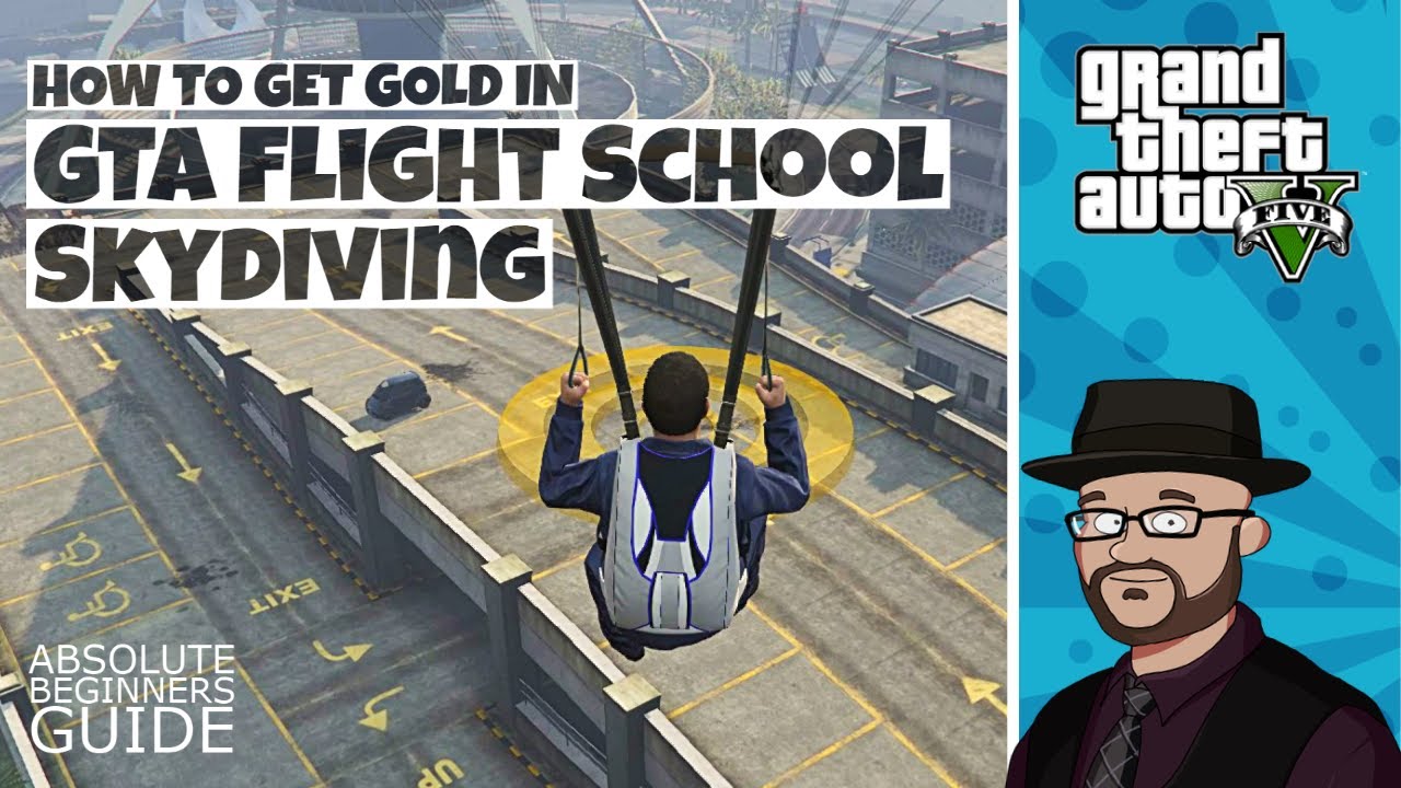 How to get Gold in GTA 5 Skydiving Walkthrough | GTA5 Flight School Tutorial
