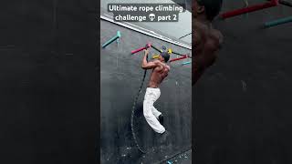 Calisthenics athlete shows raw strength in rope climbing challenge