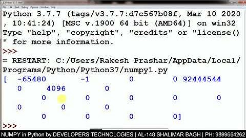 PYTHON NUMPY Tutorial in Hindi |Data Science using NUMPY | Create NUMPY Array by DEVELOPERS