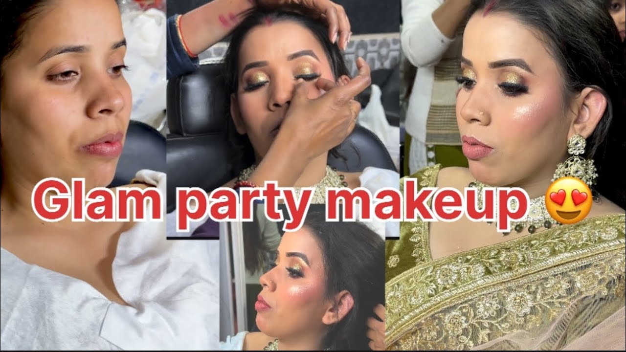 HD glam party makeup step by step 😍 ll step by step with products knowledge ll