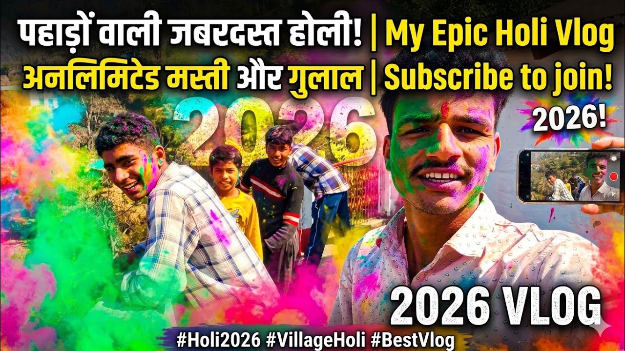 🔥गांव की खतरनाक होली! 😂 | Funny Village Holi Vlog 2026😍😅🌈 #Holi2026 #VillageHoli #DesiHoli 😍😅