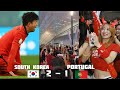 Wild South Korea Fans Reactions After Beating Portugal and Qualifying