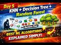Day 5 KNN + Decision Tree + Random Forest in One Video | Best ML Algorithms Explained Simply