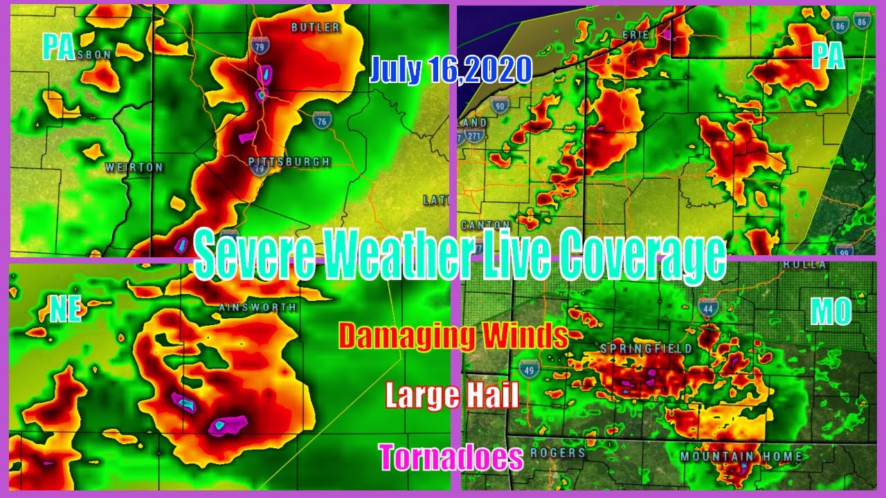 Severe Weather Live Coverage - Damaging Winds, Large Hail, Tornadoes ...