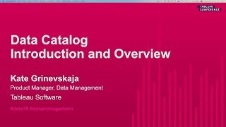 Data Catalog Introduction and Overview