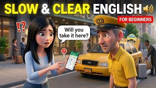 Taxi Conversation 🚕 - Slow and Easy English For Beginners 🎧