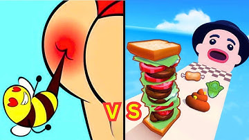 Sandwich Runner 🆚 Help Monstes 3 Tricky Puzzle Satisfying Gameplay Mobile?