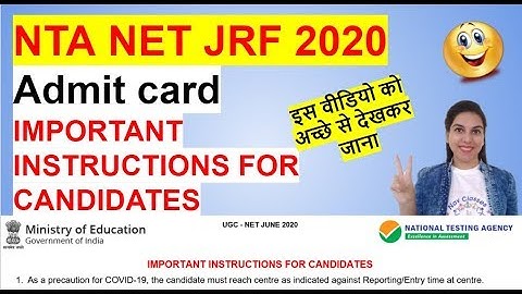 NTA Admit card IMPORTANT INSTRUCTIONS FOR CANDIDATES इस वीडियो को अच्छे से देखकर जाना