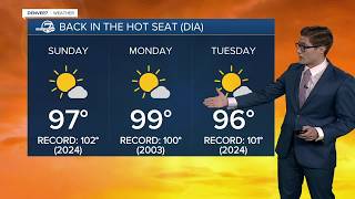 Summer sizzle continues Sunday; near-record heat early next week