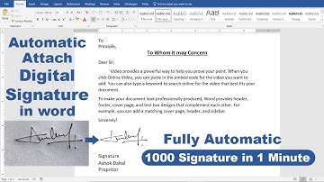 Automatic Attach Digital Signature in Word Document || OMG 1000 Signature in 1 Minute