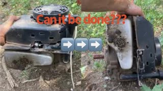 Converting a vertical shaft lawnmower engine to a horizontal shaft engine! |Part 1|